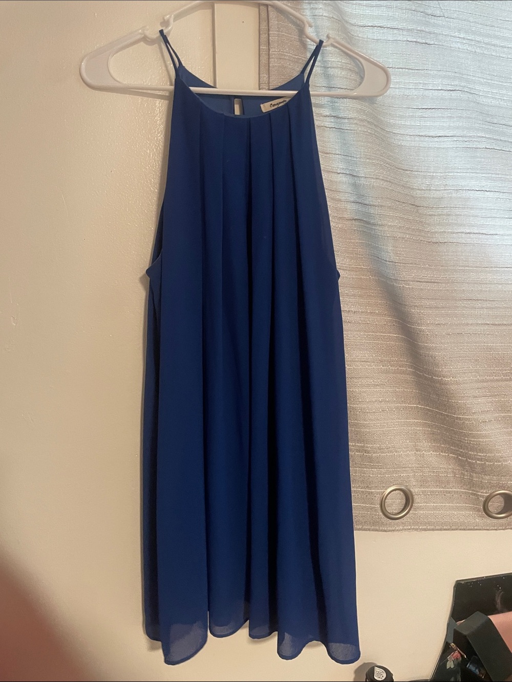 Caramel Royal Blue Halter Swing Dress